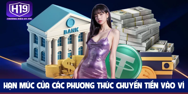 Hạn mức của các phương thức chuyển tiền vào ví